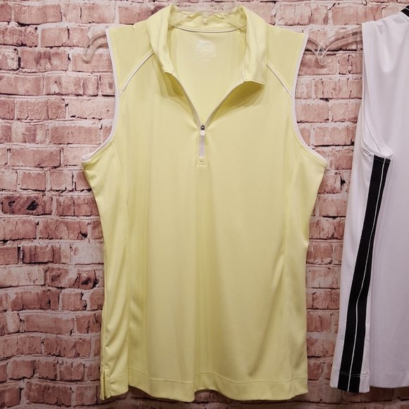 Slazenger Shirts Set of 2 Gold  (1 with collar/1 no collar) Size Large - Picture 8 of 16